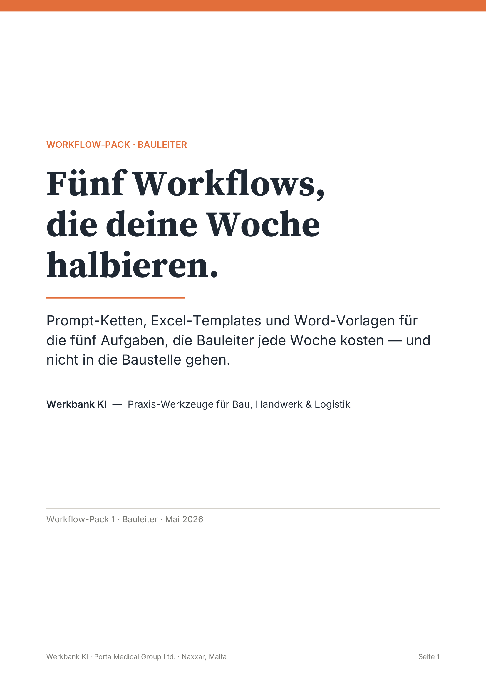 Cover des Für Bauleiter & Bauunternehmer-Workflow-Packs