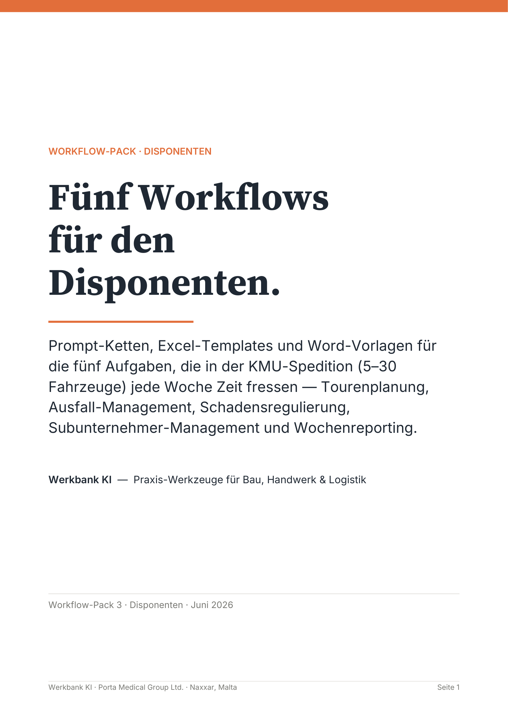 Cover des Für Disponenten-Workflow-Packs